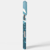 Coques Case-Mate iPhone Monogramme Peacock Moderne Fleur Turquoise (Verso / Droite)