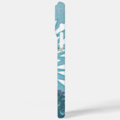 Coques Case-Mate iPhone Monogramme Peacock Moderne Fleur Turquoise (Verso / Gauche)