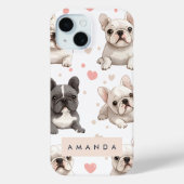 Coques Case-Mate iPhone Monogramme Personalized Adorable French Bulldog (Verso)