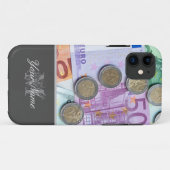 Coques Case-Mate iPhone Monogramme personnalisable avec pièces et billets  (Dos (Horizontal))