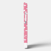 Coques Case-Mate iPhone Monogramme personnalisable coeurs roses et blancs (Verso / Gauche)