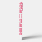 Coques Case-Mate iPhone Monogramme personnalisable coeurs roses et blancs (Verso / Droite)