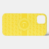 Coques Case-Mate iPhone Monogramme personnalisable Cubes 3D jaune vif (Verso (horizontal))