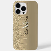 Coques Case-Mate iPhone Monogramme personnalisé 14k Gold Parties scintilla (Verso)
