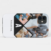 Coques Case-Mate iPhone monogramme personnalisé 3 photo collage famille (Dos (Horizontal))