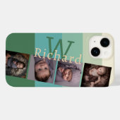 Coques Case-Mate iPhone Monogramme personnalisé 5 Couleur vert avec images (Verso (horizontal))