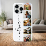 Coque iPhone 15 Pro Max Monogramme Personnalisé 5 Photo Collage<br><div class="desc">Élégant Script Monogramme Personnalisé 5 Photo Collage coque iphone</div>