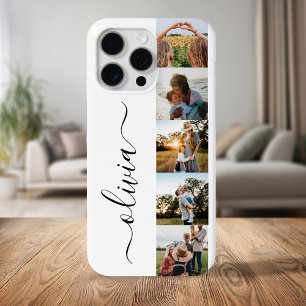 Coque iPhone 15 Pro Max Monogramme Personnalisé 5 Photo Collage