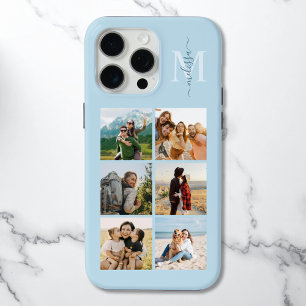 Coque iPhone 15 Pro Max Monogramme Personnalisé 6 Photo Collage