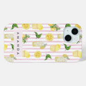 Coques Case-Mate iPhone Monogramme Personnalisé Aquarelle Lemons Lemonade (Verso (horizontal))