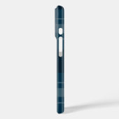 Coques Case-Mate iPhone Monogramme personnalisé bleu foncé Plaid (Verso / Gauche)