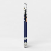 Coques Case-Mate iPhone Monogramme personnalisé bleu rose bleu marine (Dos/Gauche)