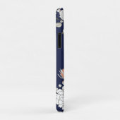 Coques Case-Mate iPhone Monogramme personnalisé bleu rose bleu marine (Dos/Droite)