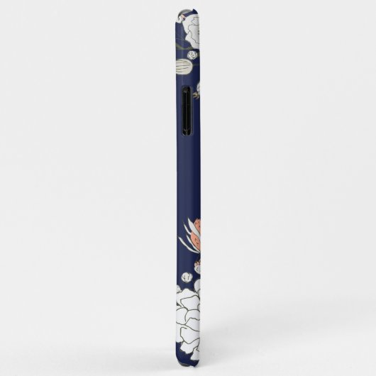 Coques Case-Mate iPhone Monogramme personnalisé bleu rose bleu marine (Dos/Droite)