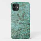 Coques Case-Mate iPhone Monogramme personnalisé Bubly Verdigris Bronze (Dos)