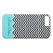 Coques Case-Mate iPhone Monogramme personnalisé Chevron moderne noir et tu (Dos (Horizontal))