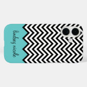 Coques Case-Mate iPhone Monogramme personnalisé Chevron moderne noir et tu (Verso (horizontal))
