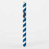 Coques Case-Mate iPhone Monogramme personnalisé Chevron vert et bleu (Dos/Droite)