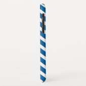 Coques Case-Mate iPhone Monogramme personnalisé Chevron vert et bleu (Dos/Gauche)