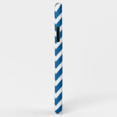 Coques Case-Mate iPhone Monogramme personnalisé Chevron vert et bleu (Dos/Droite)