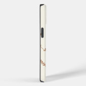 Coques Case-Mate iPhone Monogramme personnalisé chic feuille design brun (Verso / Droite)