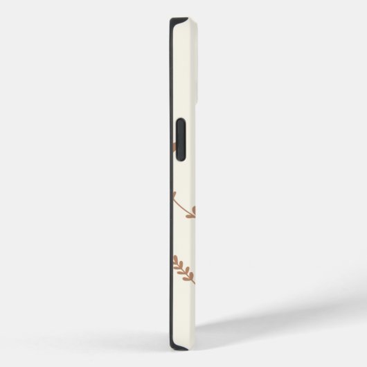 Coques Case-Mate iPhone Monogramme personnalisé chic feuille design brun (Verso / Droite)