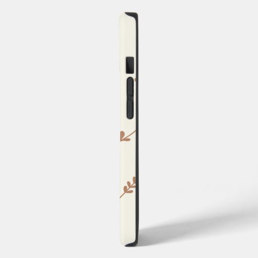 Coques Case-Mate iPhone Monogramme personnalisé chic feuille design brun (Verso / Gauche)