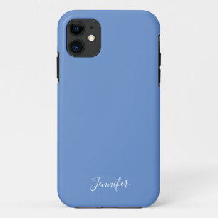 Case-Mate iPhone Case Monogramme personnalisé couleur uni bleu fleur