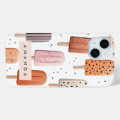 Coques Case-Mate iPhone Monogramme Personnalisé Cute Popsicle Motif (Verso (horizontal))