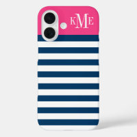 Monogramme Personnalisé De La Marine Magenta Rose