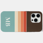 Coques Case-Mate iPhone Monogramme personnalisé des bandes rétro (Verso (horizontal))