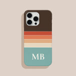 Coque iPhone 15 Pro Max Monogramme personnalisé des bandes rétro<br><div class="desc">Coque iphone de monogramme personnalisé Retro Stripes</div>