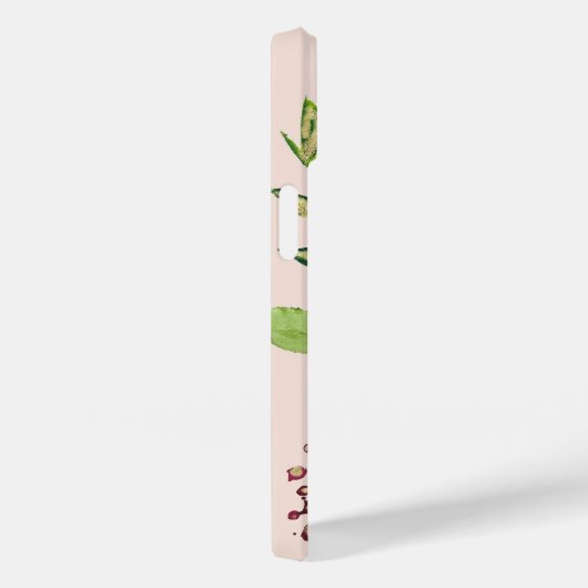 Coques Case-Mate iPhone Monogramme personnalisé des fleurs dorées | Blush (Verso / Droite)