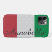 Coques Case-Mate iPhone Monogramme personnalisé Drapeau italien Dégâts (Dos (Horizontal))