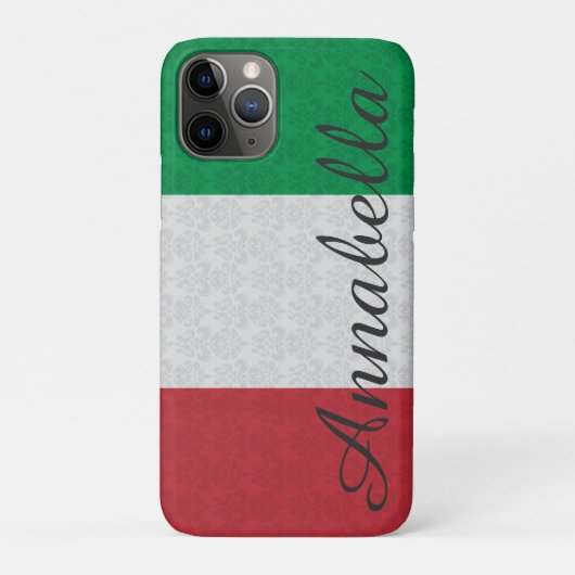 Coques Case-Mate iPhone Monogramme personnalisé Drapeau italien Dégâts (Dos)