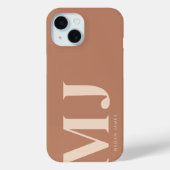 Coques Case-Mate iPhone Monogramme personnalisé en terre cuite moderne (Verso)