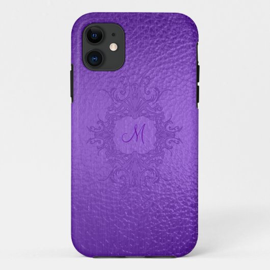 Coques Case-Mate iPhone Monogramme Personnalisé En Verre Violet (Dos)