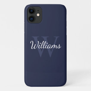 Case-Mate iPhone Case Monogramme personnalisé et nom Navy Blue