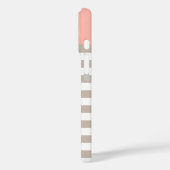 Coques Case-Mate iPhone Monogramme personnalisé Grilles neutres rose vif m (Verso / Gauche)