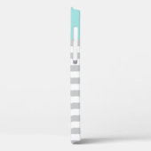 Coques Case-Mate iPhone Monogramme personnalisé Gris bleu Aqua moderne (Verso / Gauche)