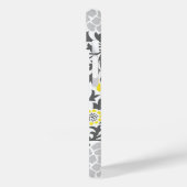 Coques Case-Mate iPhone Monogramme personnalisé gris et jaune de la florai (Verso / Gauche)
