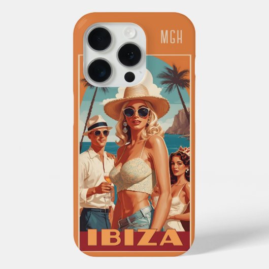 Coques Case-Mate iPhone Monogramme personnalisé Ibiza, Espagne Poster de v (Verso)