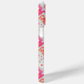 Coques Case-Mate iPhone Monogramme personnalisé Ikat rose et corail (Verso / Droite)