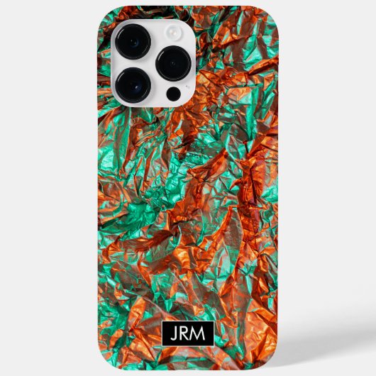 Coques Case-Mate iPhone Monogramme Personnalisé Iridescente Foil Rumplé (Verso)