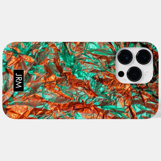 Coques Case-Mate iPhone Monogramme Personnalisé Iridescente Foil Rumplé (Verso (horizontal))