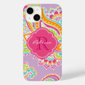 Coques Case-Mate iPhone Monogramme personnalisé Lilac Bohemian Paisley (Verso)