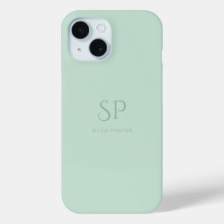 Coque Pour iPhone 15 Monogramme personnalisé minimaliste de la taille v