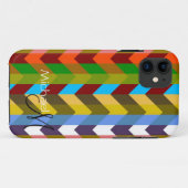 Coques Case-Mate iPhone Monogramme personnalisé Moderne Chevron Zigzag 10 (Dos (Horizontal))