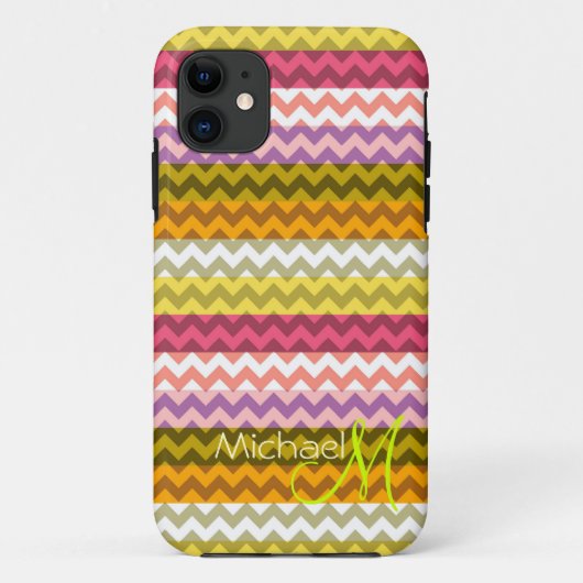 Coques Case-Mate iPhone Monogramme personnalisé moderne Chevron Zigzag 7 (Dos)