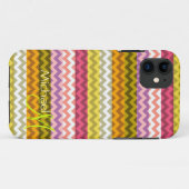 Coques Case-Mate iPhone Monogramme personnalisé moderne Chevron Zigzag 7 (Dos (Horizontal))